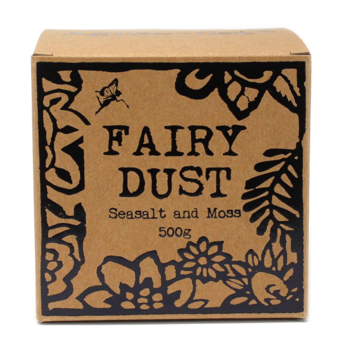 Box labeled 'Fairy Dust' with decorative elements on a white background
