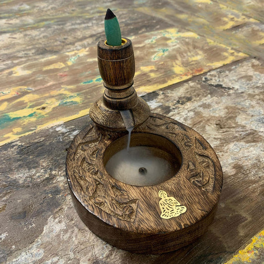Backflow Burner Mango Wood - Brass Buddha smoke
