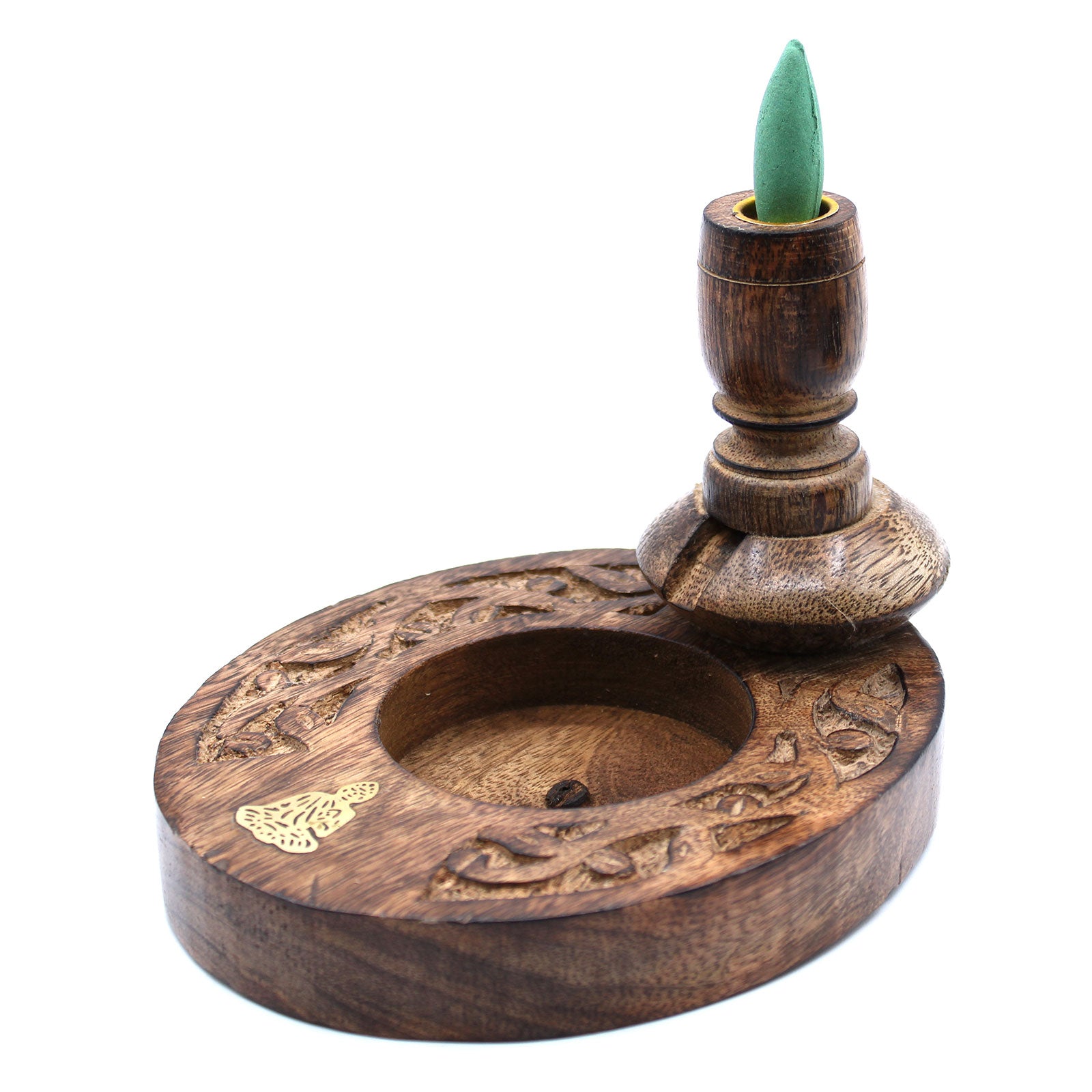 Backflow Burner Mango Wood - Brass Buddha