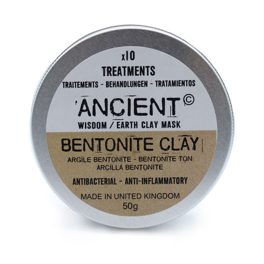 Bentonite clay mask container with label on a white background