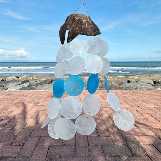 Bring a splash of ocean magic to your space with these charming Coconut & Capiz Windchimes