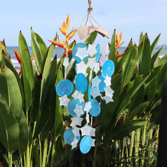 Add a splash of coastal charm to your home or garden with these beautiful Coconut & Capiz Windchimes