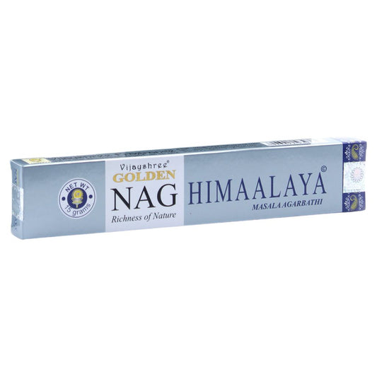 Experience the fragrant, tranquil scent of Golden Nag Himalaya Incense Sticks. Hand-rolled in India with the finest ingredients.
