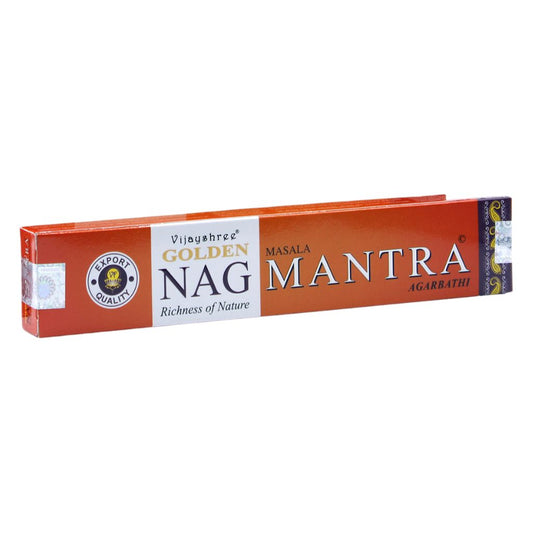 Experience the fragrant, tranquil scent of Golden Nag Temple Incense Sticks. Hand-rolled in India with the finest ingredients.