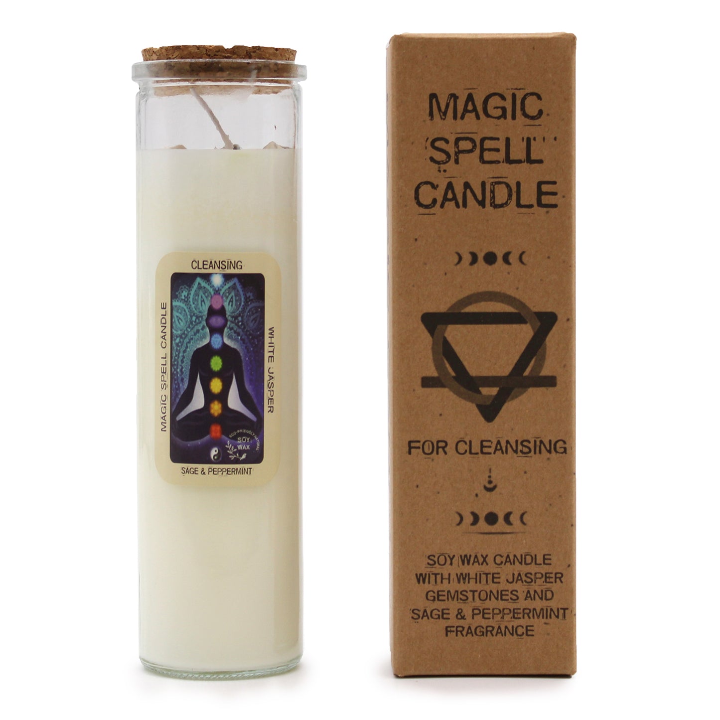 This candle is designed to cleanse and refresh the energy in your space, helping to dispel negativity and restore harmony. Infused with genuine White Jasper boxed