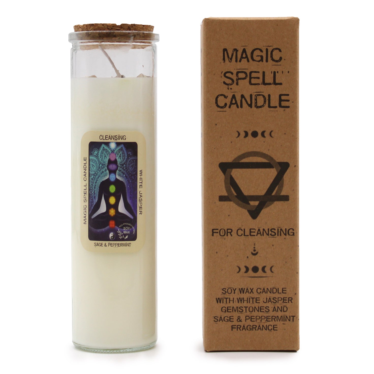 This candle is designed to cleanse and refresh the energy in your space, helping to dispel negativity and restore harmony. Infused with genuine White Jasper boxed