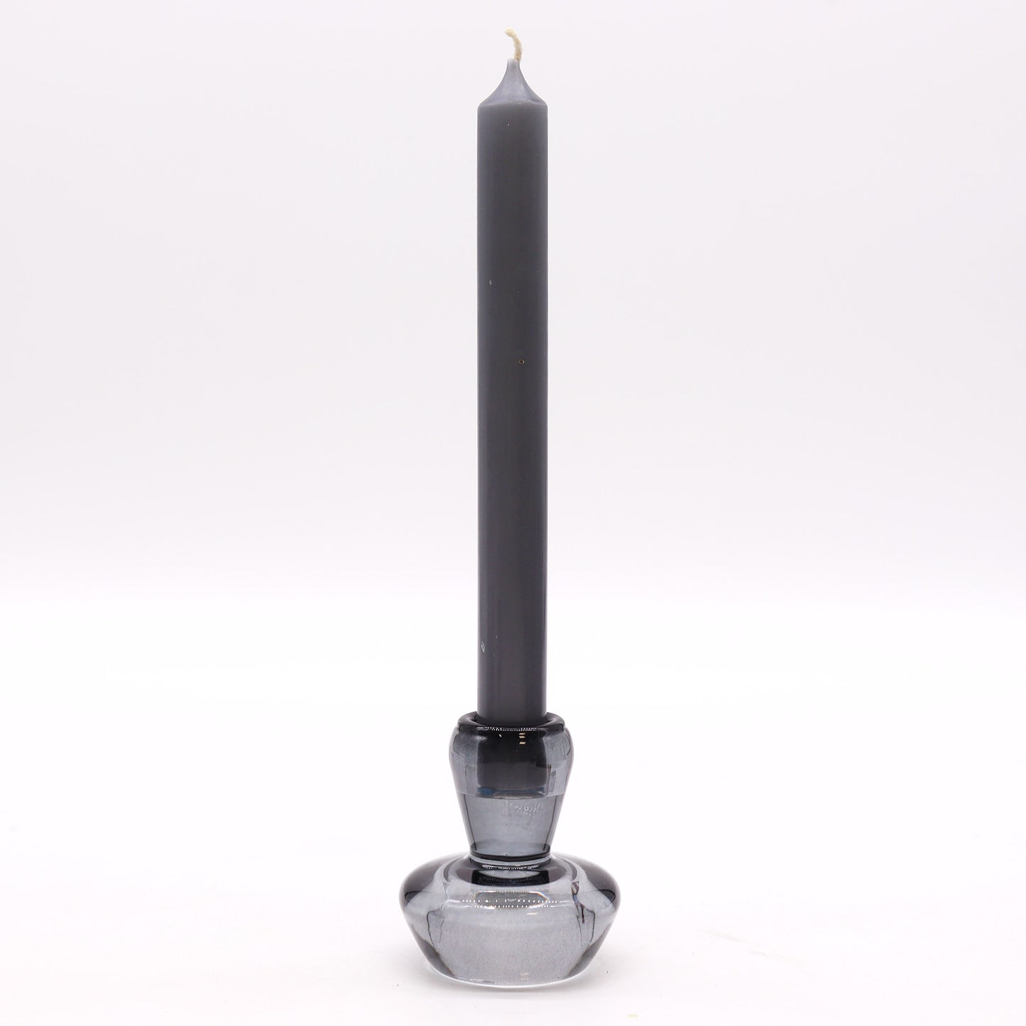 Mushroom Flip Dinner Candle / Tealight Holder in Midnight Grey is crafted from high-quality glass.
