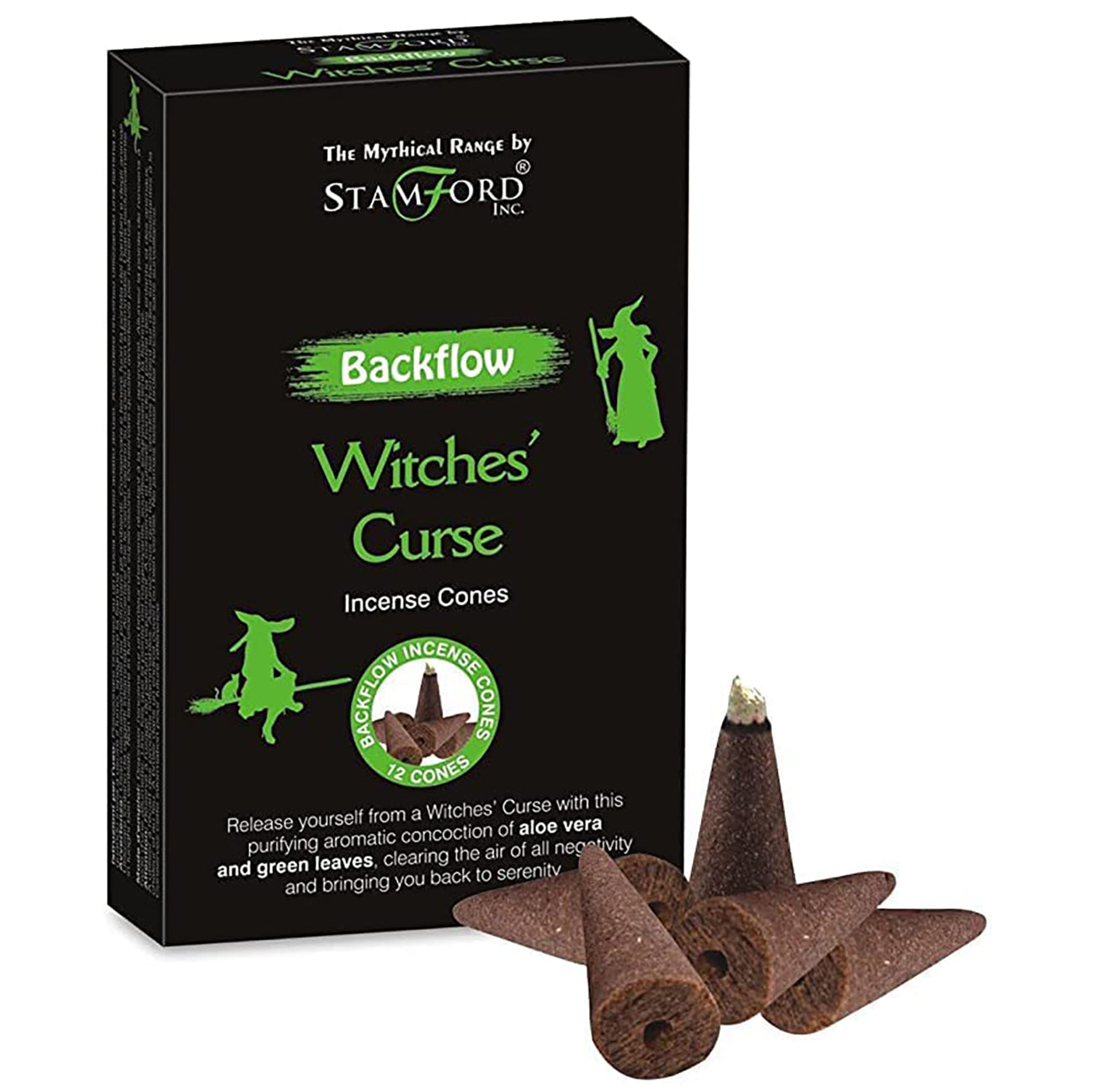 Stamford mythical backflow cones Witch Curse are made using sustainable, natural, and plant-based ingredients, ethically produced in Karnataka, India.