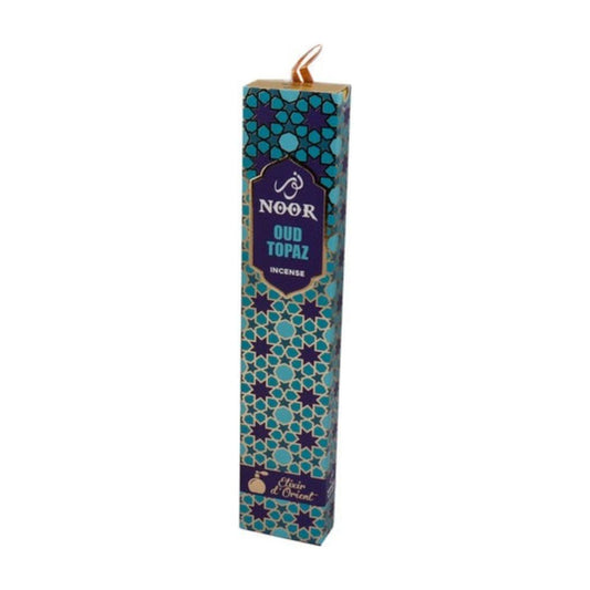 Incense stick packaging with 'Noor' branding on a white background