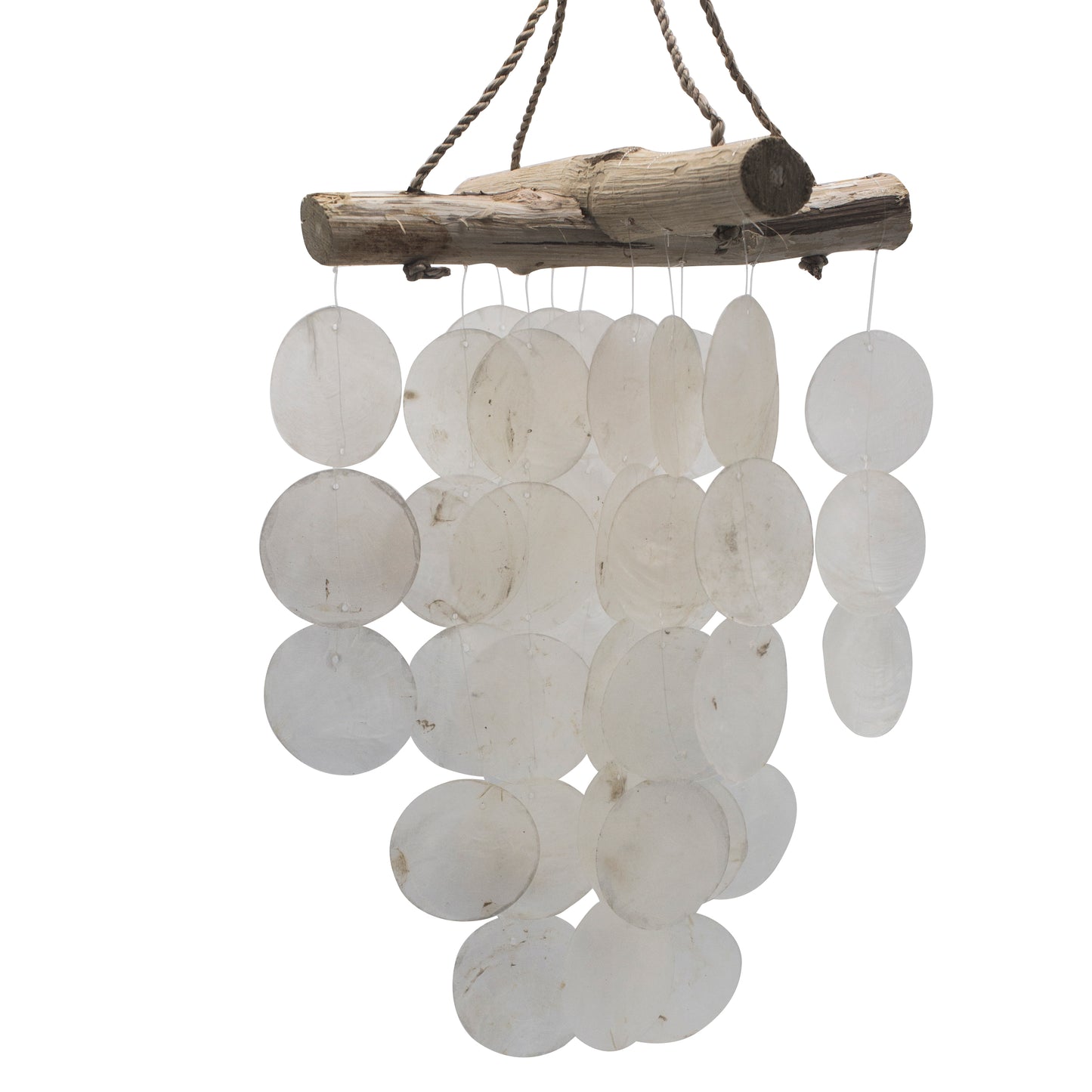 Bring a touch of natural elegance to your space with this handcrafted Pearl Effect Driftwood Chime, made by small family businesses in Bali.
