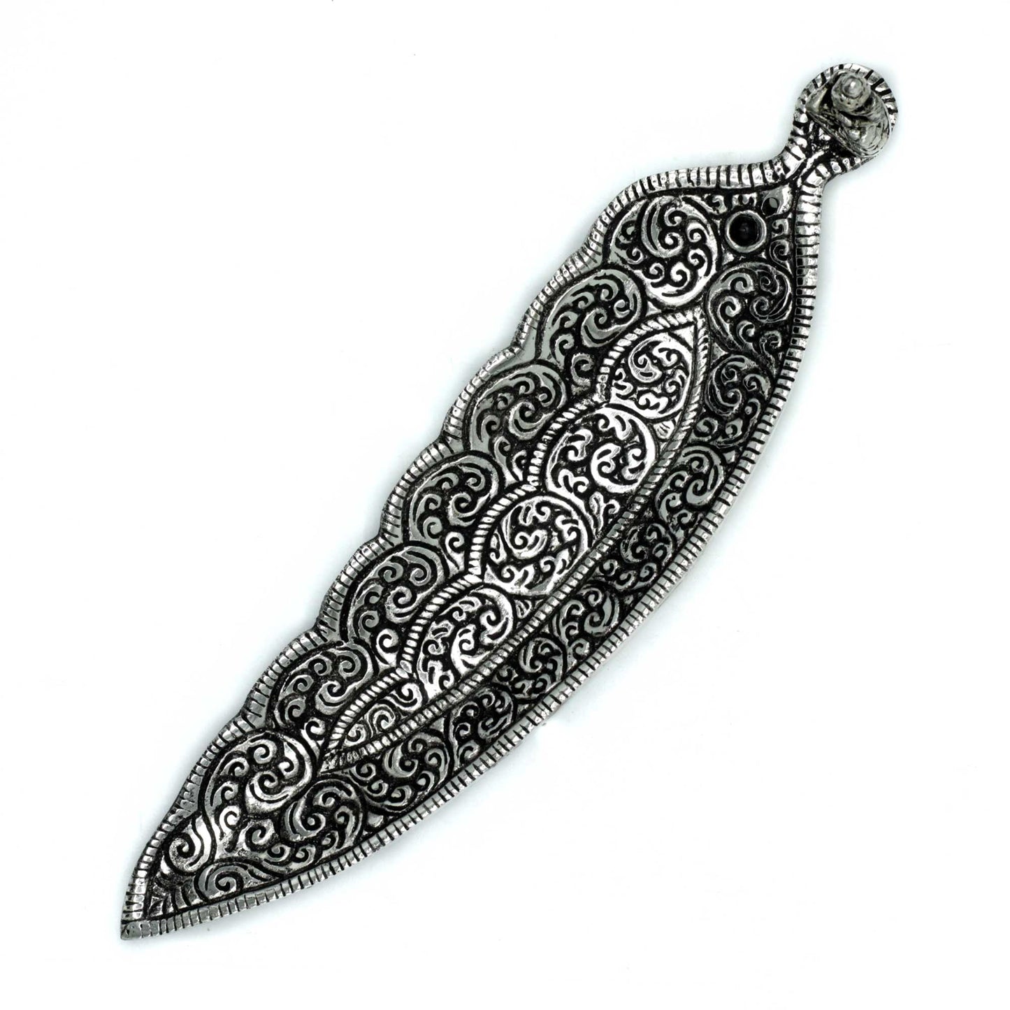 Polished Aluminium Buddha Long Shaped Incense Holder, meticulously crafted in India.