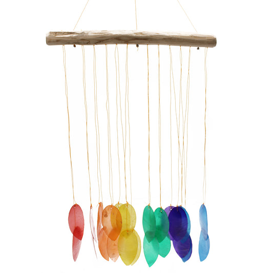 Bring a touch of natural elegance to your space with this handcrafted Rainbow Large Leaf Chime, made by small family businesses in Bali.