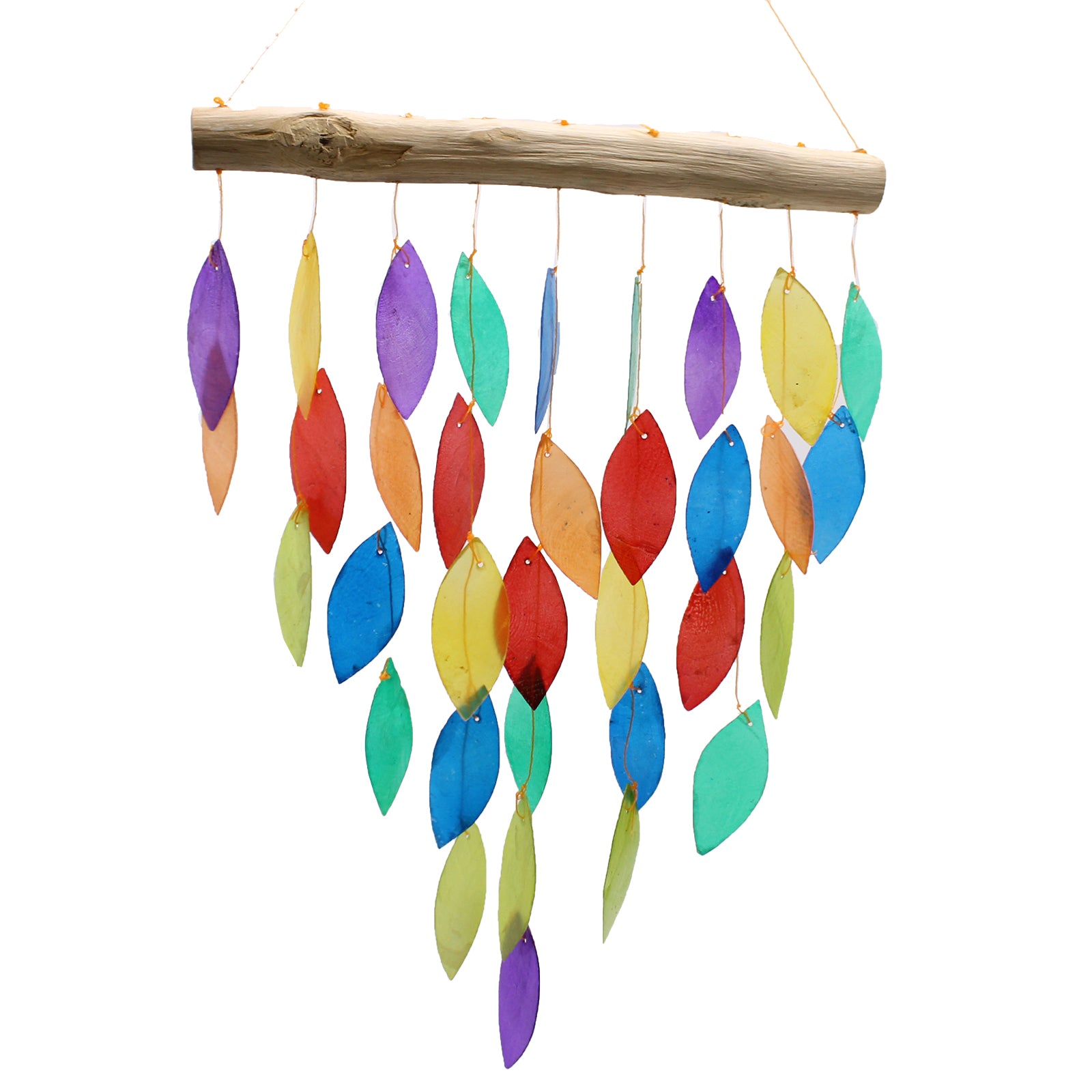 Bring a touch of natural elegance to your space with this handcrafted Rainbow Leaf Copis Chime, made by small family businesses in Bali.