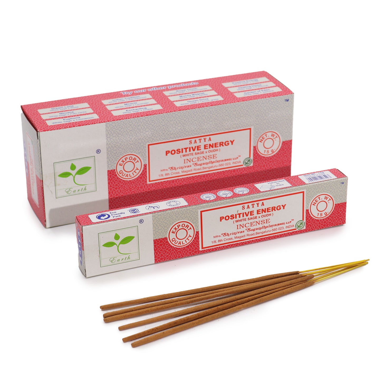 Experience the calming and cleansing fragrance of Satya Incense Sticks Positive Energy (White Sage & Oudh). A premium blend crafted by the renowned Satya brand.