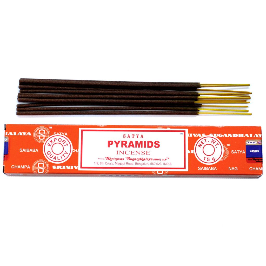 Experience the rich, soothing aroma of Satya Pyramid Incense, expertly hand-rolled in India using pure extracts and the finest scented oils.