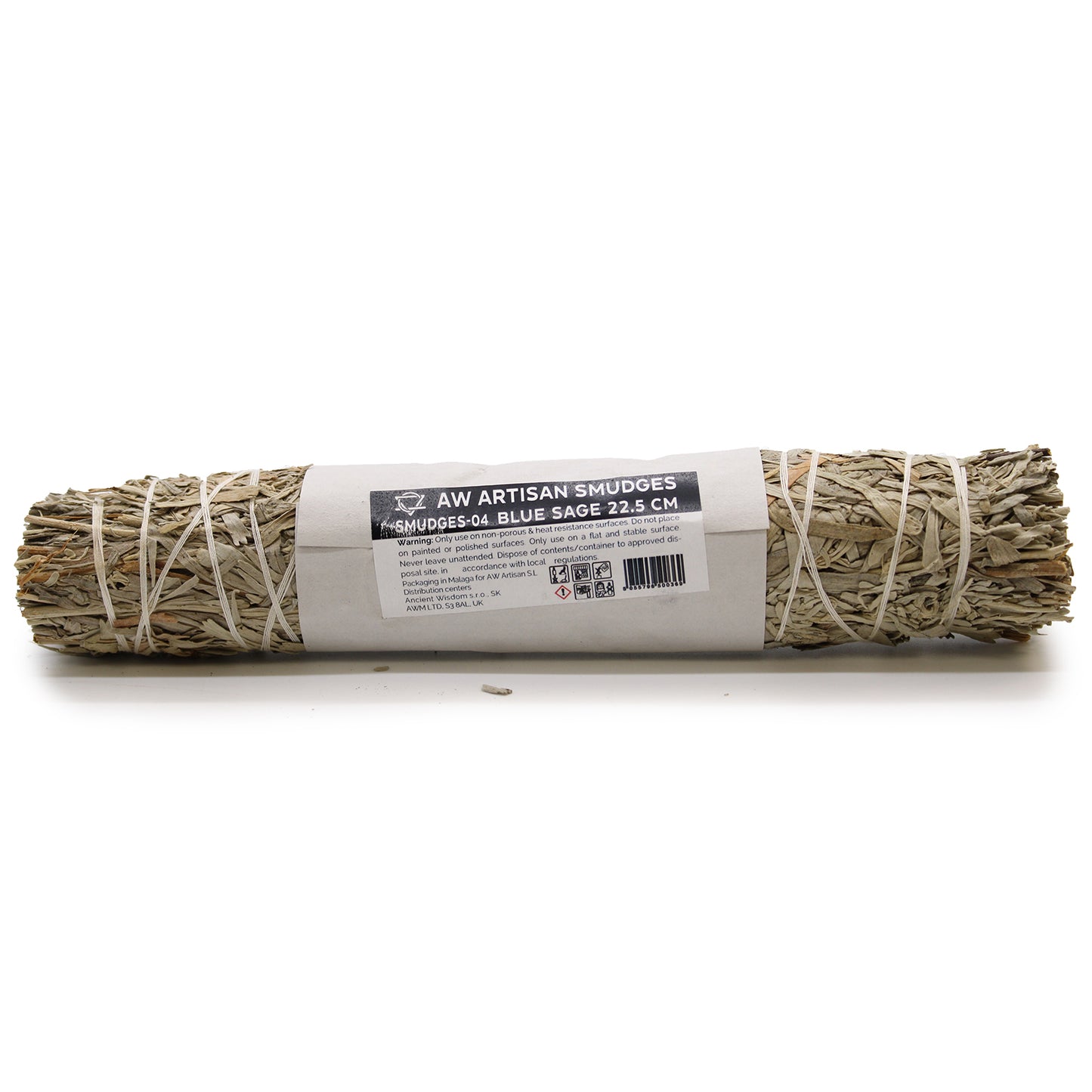 Smudge Stick Blue Sage 22.5cm wrapped is ideal for cleansing the aura and creating a peaceful, purified environment.