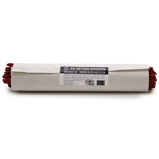 Smudge Stick Dragons Blood Sage 22.5cm wrapped is ideal for cleansing the aura and creating a peaceful, purified environment.