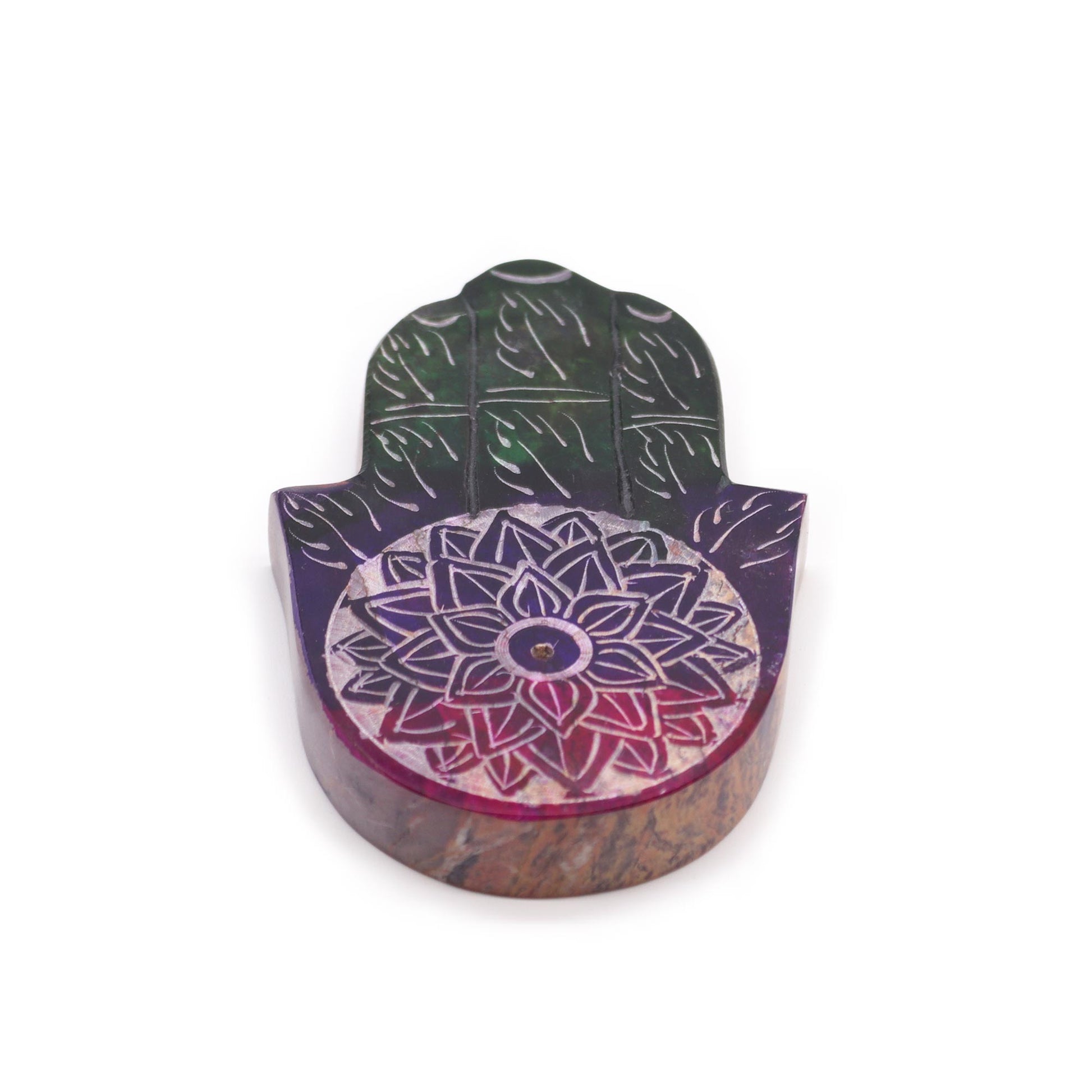 Add a touch of elegance and tranquillity to your space with a soapstone hamsa incense holder Ganesha.