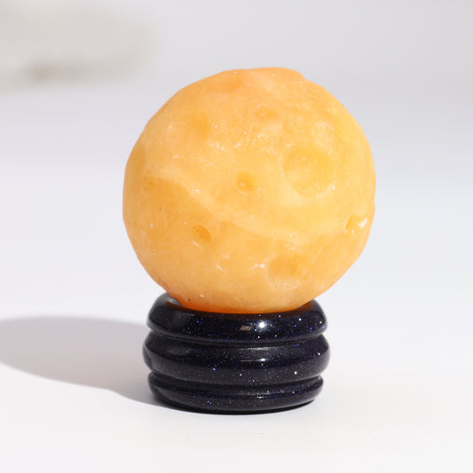 Invite the steady and grounding energy of Saturn with this beautiful Yellow Jade Planet. Crafted from genuine yellow jade, a stone known for its calming and protective qualities, this planet symbolises discipline, stability and wisdom.