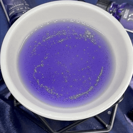 dark-hued fragrance oil shimmers with bio glitter