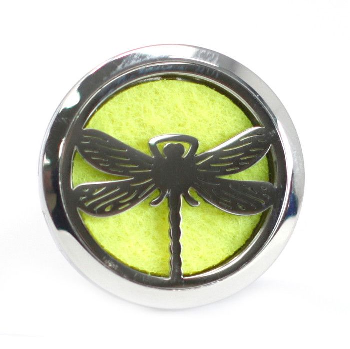 Tennis ball with a silver dragonfly emblem on a white background