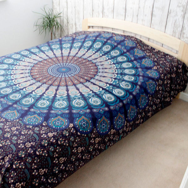Double Cotton Bedspread + Wall Hanging - Classic Mandala