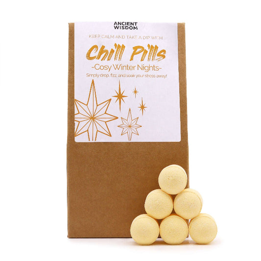 Pack of 'Chill Pills' with yellow packaging and white background