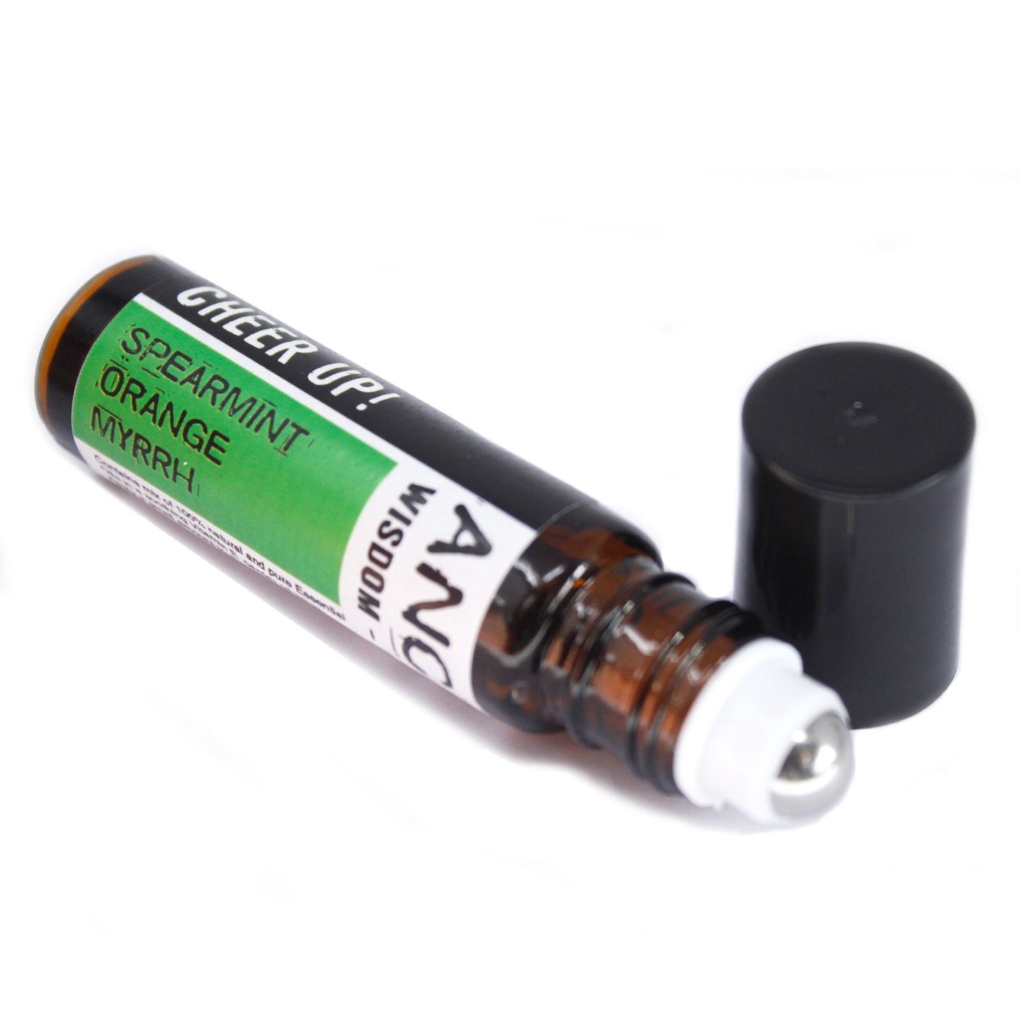 Roll-on bottle with a label on a white background