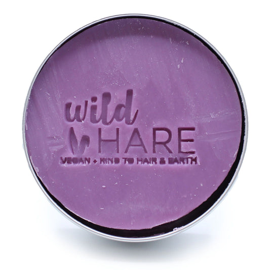 Purple container with 'wild HARE' branding on a white background