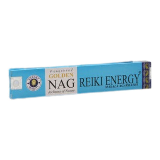 Box of Golden Nag Reiki Energy incense on a white background