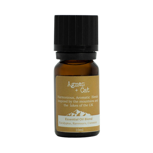Brown essential oil bottle with black cap on a white background