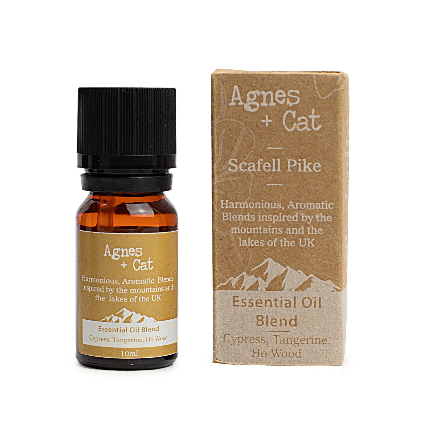 Agnes + Cat essential oil blend bottle and packaging on a white background