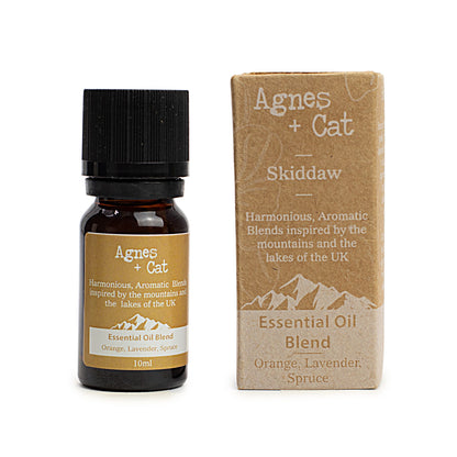 Agnes + Cat essential oil blend bottle and packaging on a white background