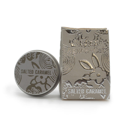 Silver 'Salted Caramel' product by Agnes + Cat on a white background