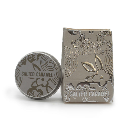 Silver 'Salted Caramel' product by Agnes + Cat on a white background