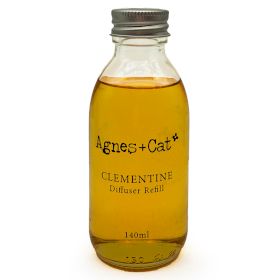 Bottle of Agnes + Cat Clementine Diffuser Refill on a white background