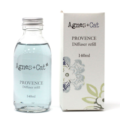 Agnes + Cat Provence Diffuser refill bottle and packaging on a white background