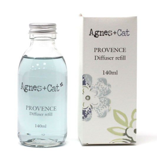 Agnes + Cat Provence Diffuser refill bottle and packaging on a white background