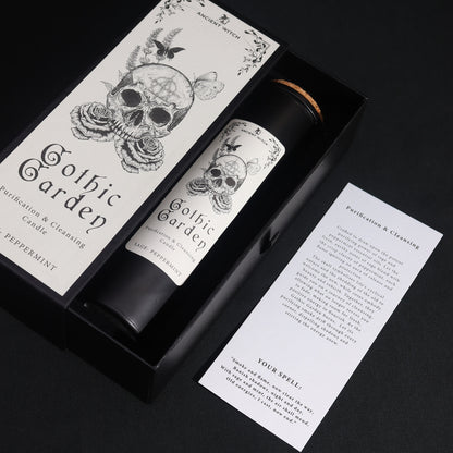 Step into the mystical ambience of the Gothic Garden with these Ancient Witch Ritual Candles black background