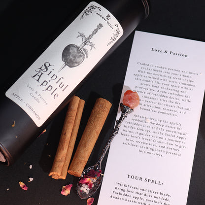 Awaken passion and fearless attraction with the enchanting Sinful Apple ritual candle. Designed to ignite love, bold action, and magnetic energy with instructions