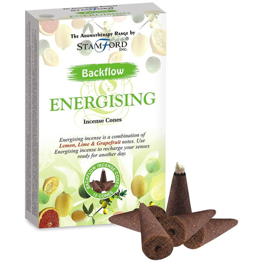Stamford aromatherapy backflow cones Energising are made using sustainable, natural, and plant-based ingredients, ethically produced in Karnataka, India. 