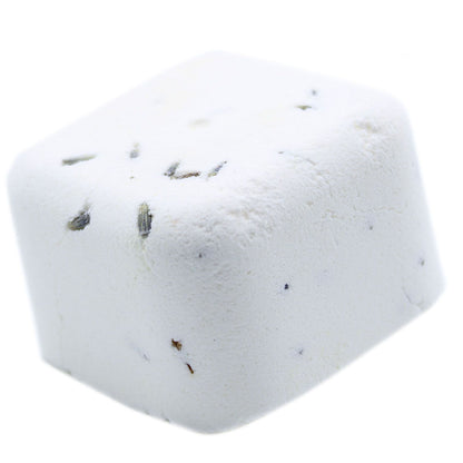 White shower steamer with specks on a white background
