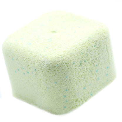 Green shower steamer on a white background