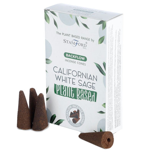 Stamford plant-based backflow cones Californian White Sage are made using sustainable, natural, and plant-based ingredients, ethically produced in Karnataka, India. 