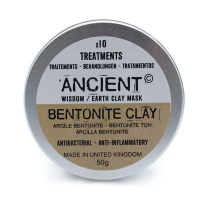 Bentonite clay mask container with label on a white background