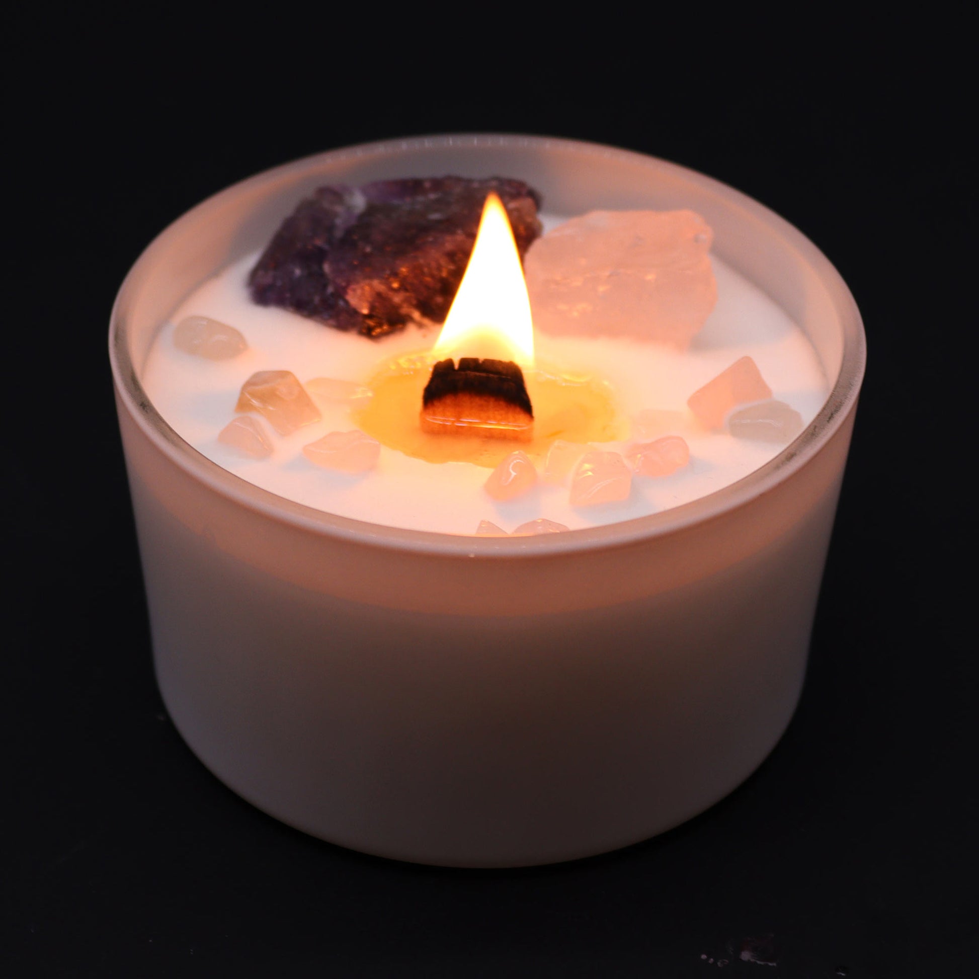 Third Eye Chakra with this enchanting soy wax crystal candle lit