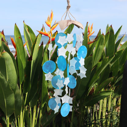 Add a splash of coastal charm to your home or garden with these beautiful Coconut &amp; Capiz Windchimes 