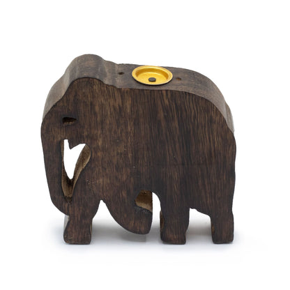 Elephant Incense Cone and Stick Holder wooden