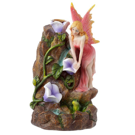Fairy Flower Garden Waterfall Backflow Incense Burner designed to work with backflow incense cones.