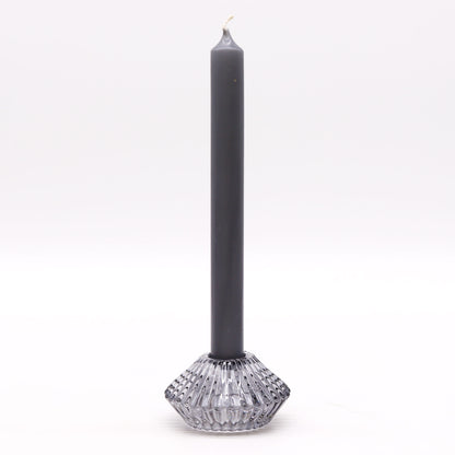 Add a touch of versatility and elegance to your home with the Flower Flip Dinner Candle / Tealight Holder in Midnight Grey. Expertly crafted from high-quality glass, 